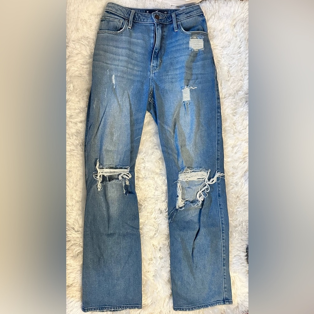 Blue ripped jeans